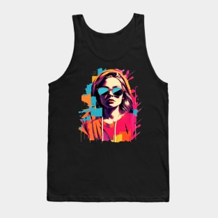 Cool Gamer Girl with Shades T-shirt Tank Top